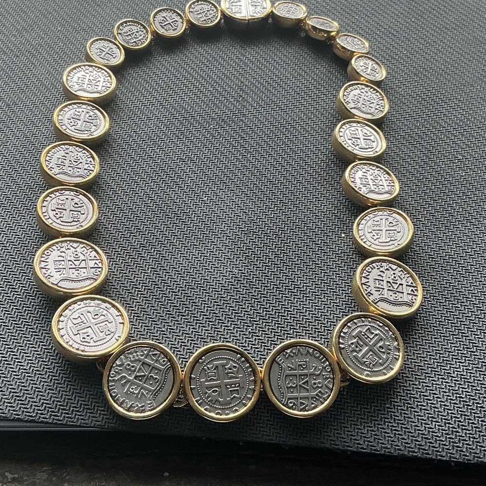 Gold and Silver Coin Necklace